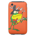 funny frog playing bass guitar froggy cartoon iPhone 3 tough cases
