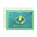 Funny Frog Pool Party invitations