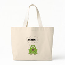 funny frog saying ribbit canvas bag