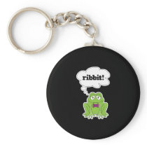 funny frog saying ribbit key chain