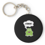 funny frog saying ribbit keychains
