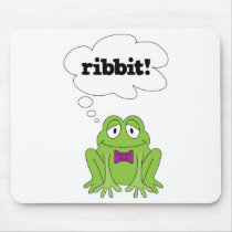 funny frog saying ribbit mouse pads