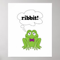 funny frog saying ribbit print