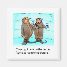 Funny Frzen Wine Cartoon Gift! Refrigerator Magnet