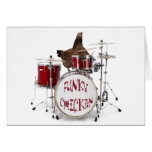 Funny FUNKY CHICKEN DRUMMER greeting Card