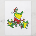funny gator christmas santa and elves cartoon personalized flyer