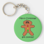 Funny gingerbread man Christmas Keychain