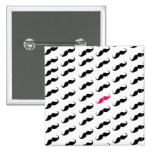 Funny Girly Pink  And Black Moustache Pattern
