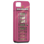 Funny Girly Pink British Phone Box Personalised iPhone 5 Cover