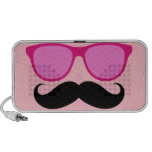 Funny Girly Pink Sunglasses Moustache Speakers