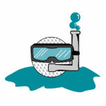funny golf ball with snorkel photo sculptures