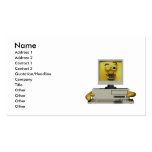 funny goofy winking computer business card