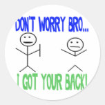 Funny Got Your Back Round Stickers