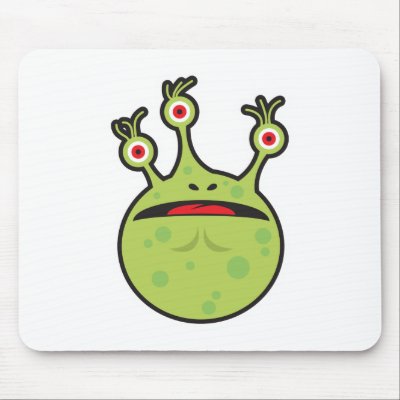 funny green monster mousepads by doonidesigns