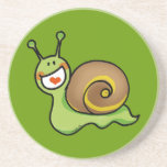 Funny green snail coasters