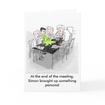 Funny greeting card - Simon brings something up