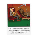 Funny Grim Reaper Dance Cartoon postcards