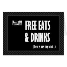 Funny Groomsman Invitation Free Food and Drink Greeting Cards