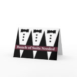 FUNNY Groomsman Invite with Three Tuxes cards