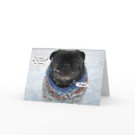 Funny Grumpy Pug Christmas Card