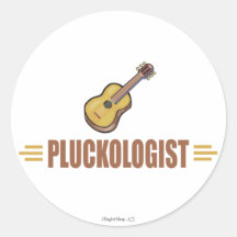 Funny Guitar Round Stickers