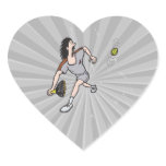 funny guy playing tennis heart stickers