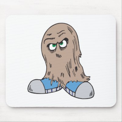 funny hair monster with shoes mousepads by doonidesigns