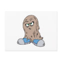 funny hair monster with shoes postcards