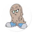 funny hair monster with shoes stickers