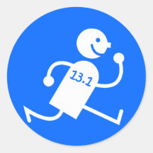 Funny half marathon round sticker