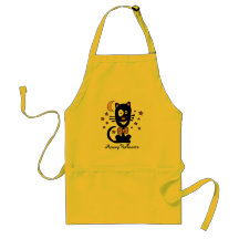 Funny Halloween Kitty Apron