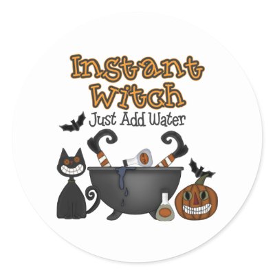 Funny Halloween Witch Stickers | Zazzle.co.uk