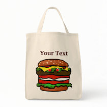 Funny Hamburger  Grocery Tote Bag