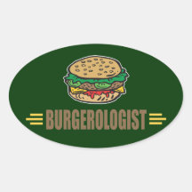Funny Hamburger Oval Stickers