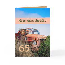 FUNNY Happy 65th Birthday - Vintage Orange Truck