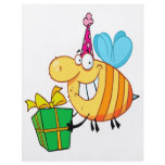 funny happy birthday bumble bee cartoon character flyers