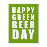 Funny Happy Green Beer Day postcards