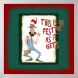 Funny Hillbilly cartoon Poster no christmas spirit posters