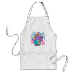 funny hippy hippie hippo cartoon apron