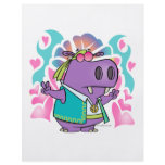 funny hippy hippie hippo cartoon flyers