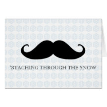 Funny hipster moustache holiday xmas moustaches greeting cards