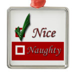 Funny Holiday Decoration Nice List Naughty List Christmas Ornament