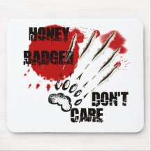 Funny Honey Badger Dont Care Black Humour Gift Mousepads