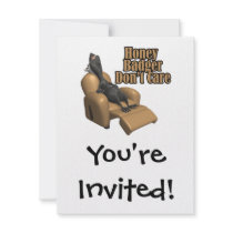 funny honey badger dont care spoof personalized invitations