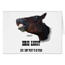 Funny Horse Addict Cards