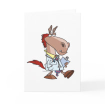 funny horse doc doctor cartoon greeting card