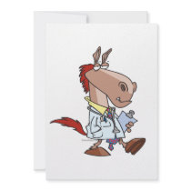 funny horse doc doctor cartoon custom invites