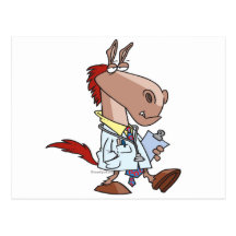 funny horse doc doctor cartoon postcard