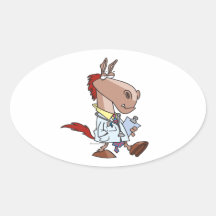 funny horse doc doctor cartoon sticker