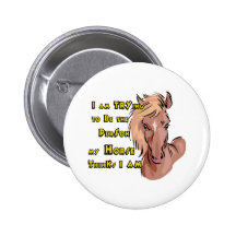 Funny Horse Pinback Button